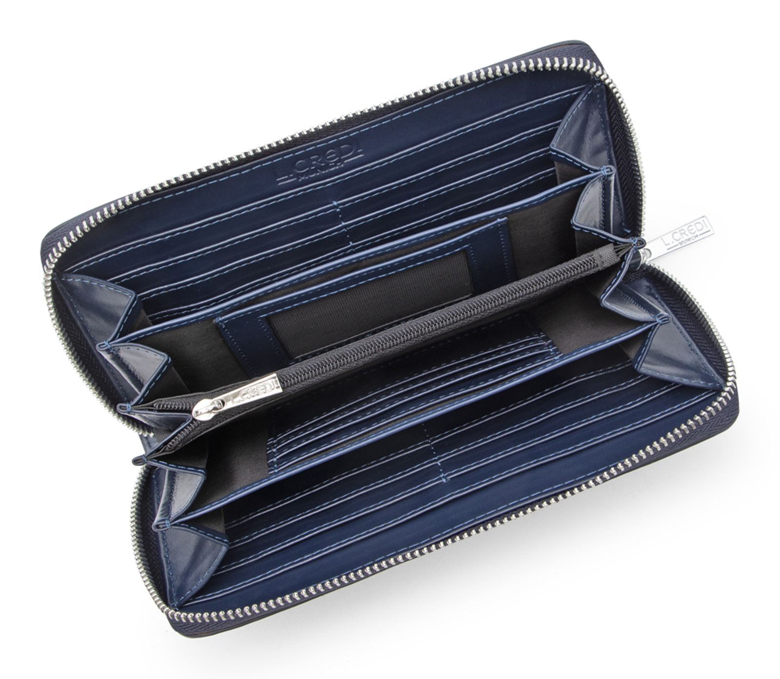 L.CREDI Perla Zip Around Wallet Marine L.CREDI Perla Zip Around Wallet Marine
