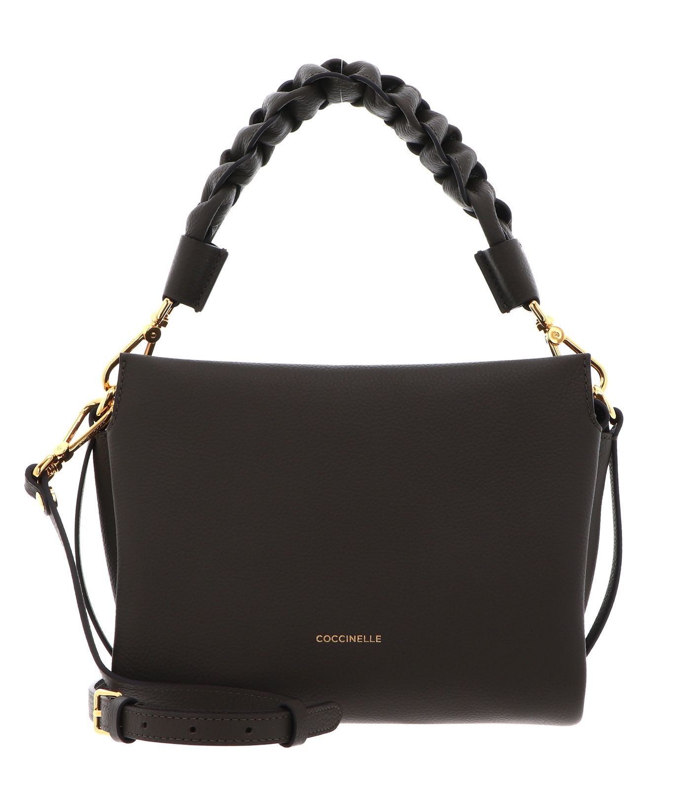 COCCINELLE Boheme Grana Double Crossbody Double Grainy Leather Fango / Honey