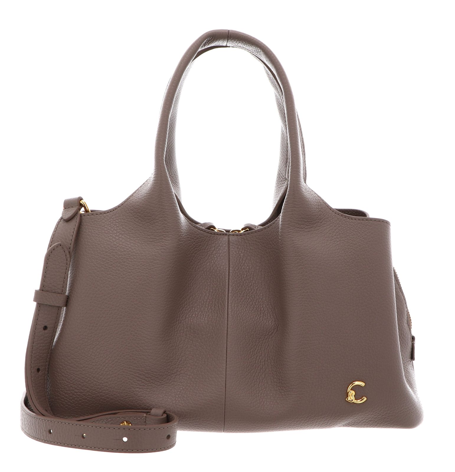 COCCINELLE Nell Handbag Grained Leather Warm Taupe