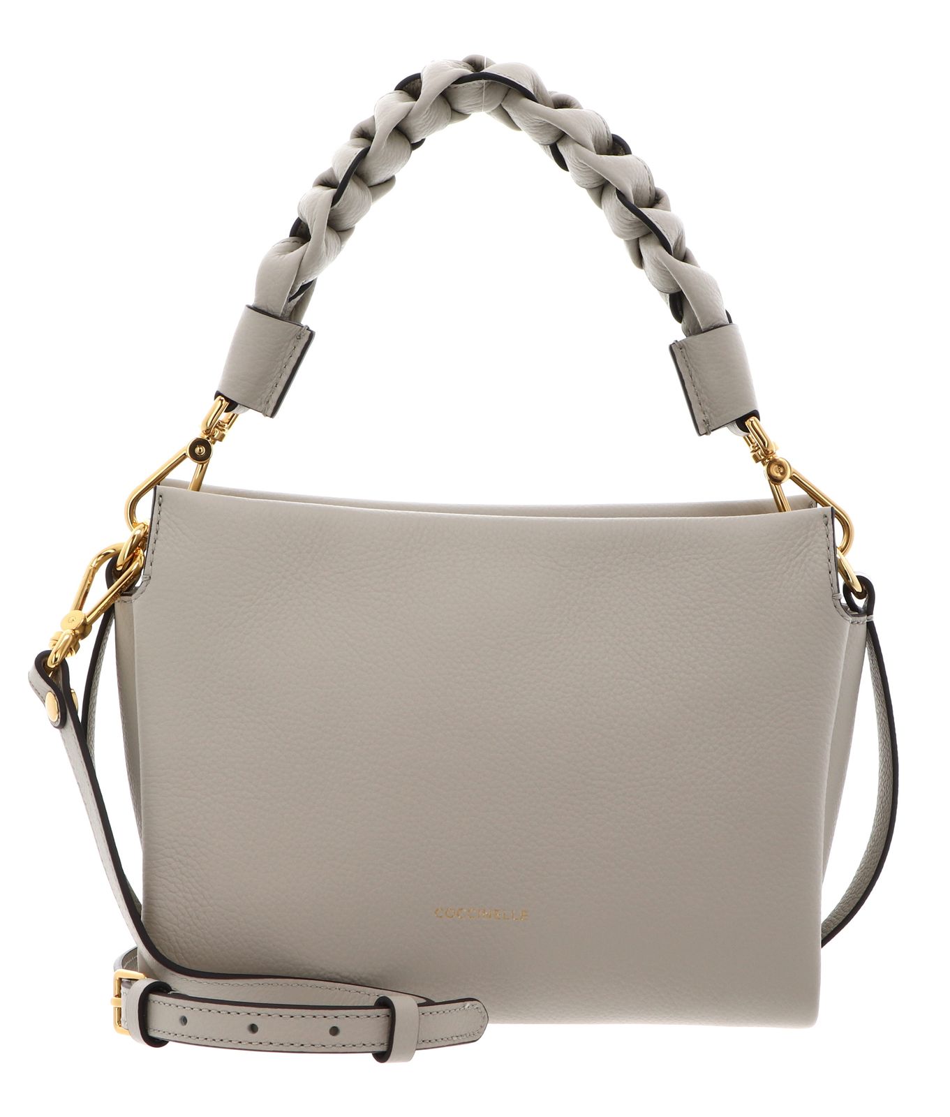 COCCINELLE Boheme Grana Double Crossbody Double Grainy Leather Eucalipto / Fango