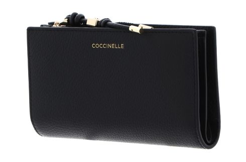 COCCINELLE Pansy Wallet Grained Leather Noir