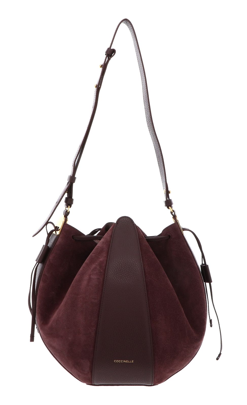 COCCINELLE Boom Handbag Grained Leather / Suede Leather Fango / Fango