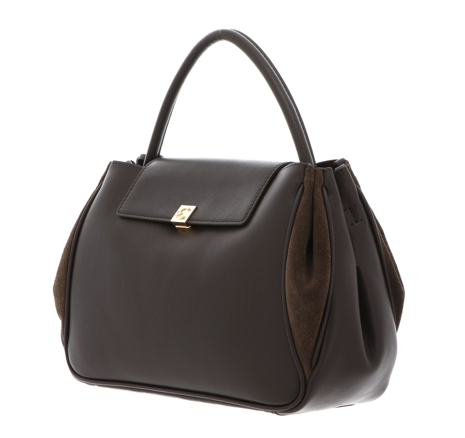 COCCINELLE Pansy Smooth Leather / Suede Leather Handbag S Fango / Fango COCCINELLE Pansy Smooth Leather / Suede Leather Handbag S Fango / Fango