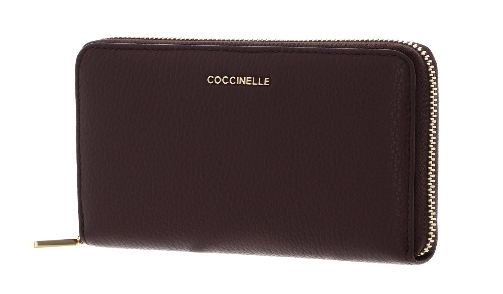 COCCINELLE Metallic Soft Wallet Grained Leather Berry