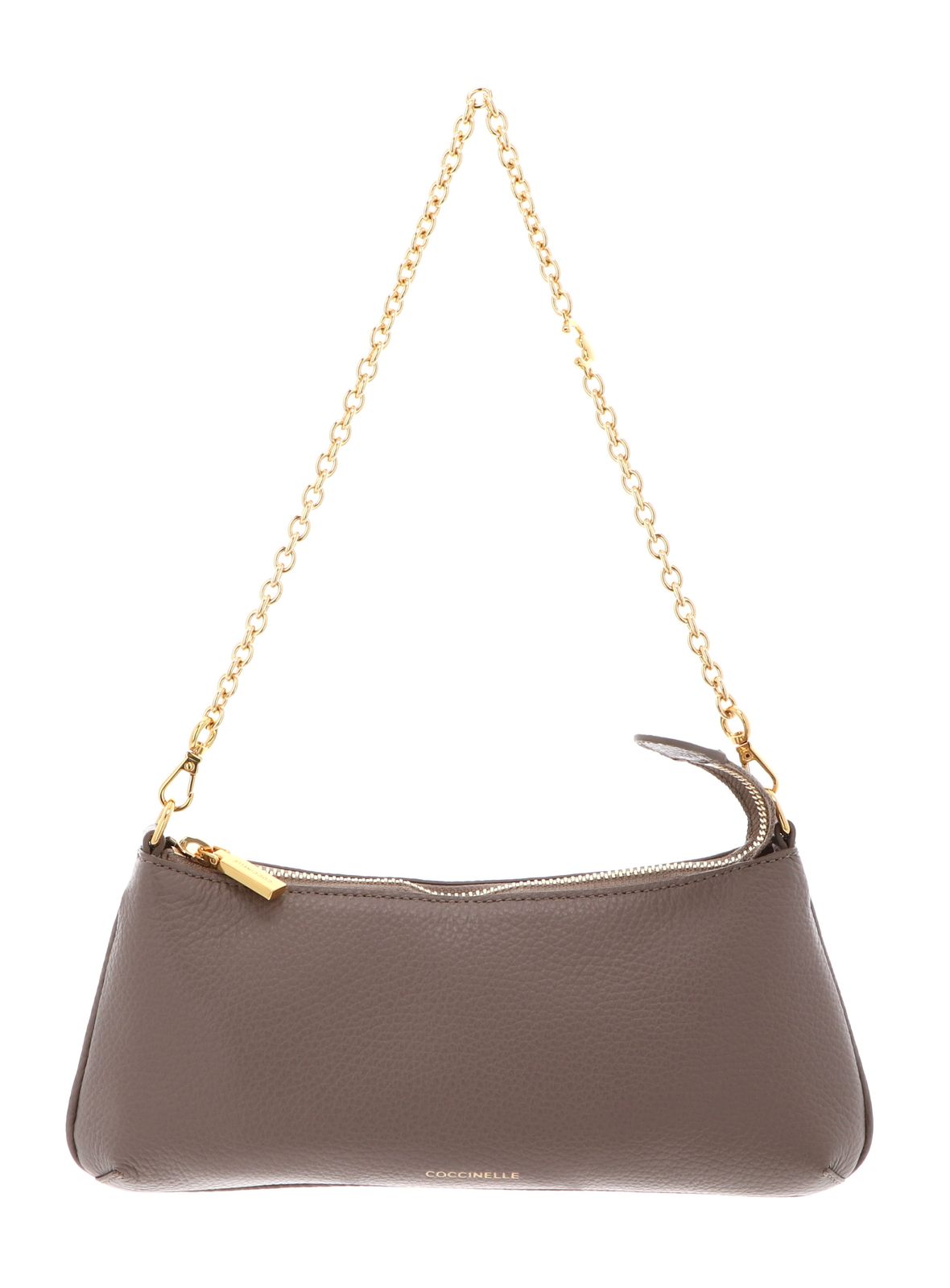 COCCINELLE C-Me Chain Mini Bag Grained Leather Warm Taupe