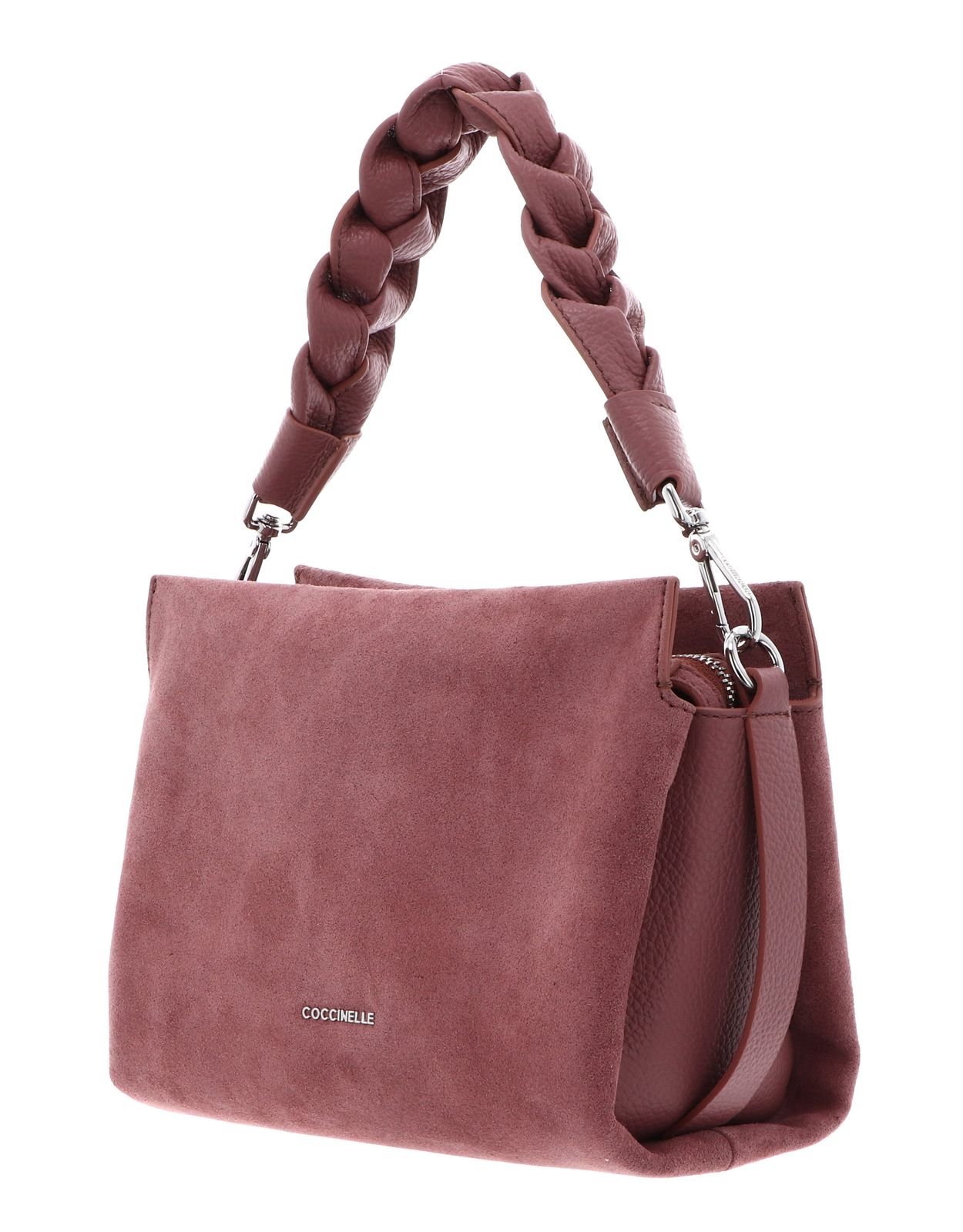 COCCINELLE Boheme Handbag Suede Grainy Leather Wint. Rose / W. Ros COCCINELLE Boheme Handbag Suede Grainy Leather Wint. Rose / W. Ros