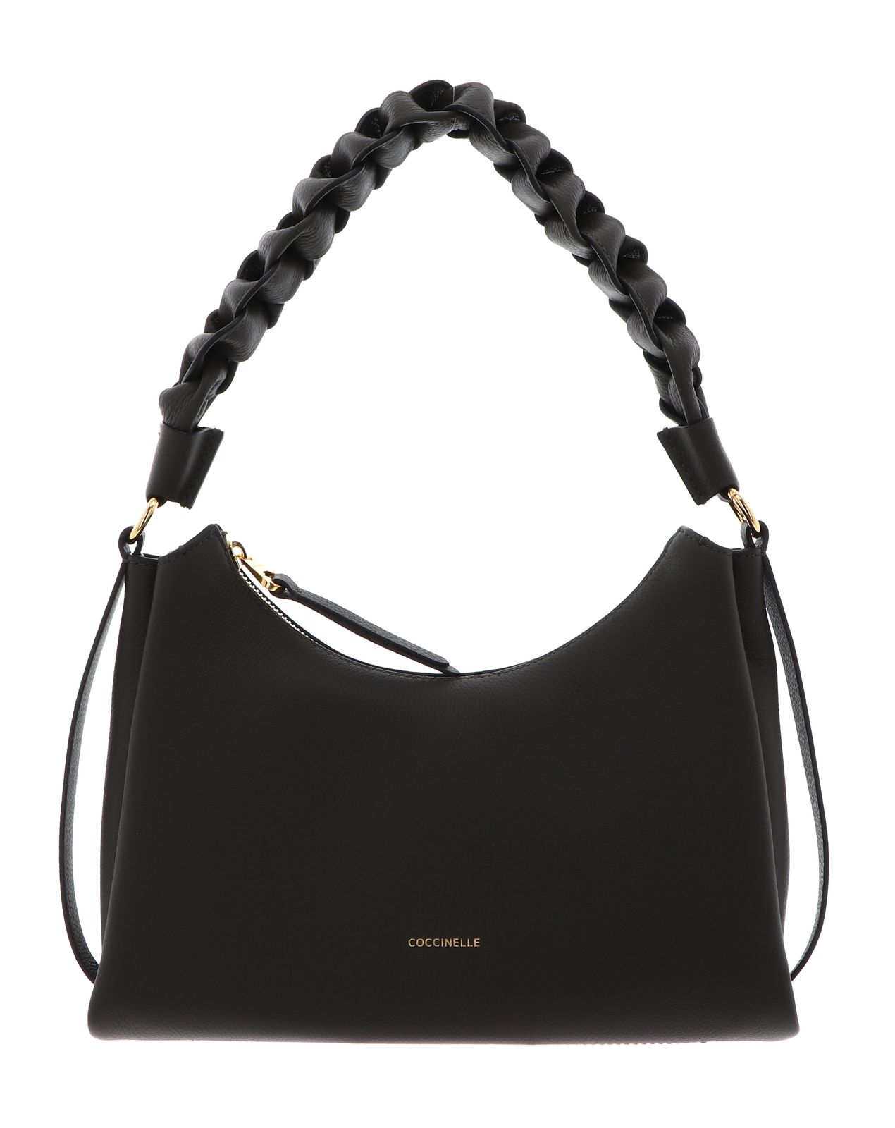 COCCINELLE Boheme Grana Double Shoulder Bag M Fango / Honey
