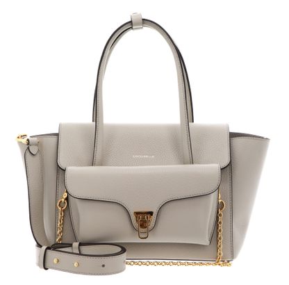 COCCINELLE Double Beat Grained Leather Handbag Eucalipto COCCINELLE Double Beat Grained Leather Handbag Eucalipto