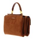 COCCINELLE Arlettis Snowdrop Handbag Suede Emb. /Gra.Leather Cognac / Cognac COCCINELLE Arlettis Snowdrop Handbag Suede Emb. /Gra.Leather Cognac / Cognac