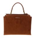 COCCINELLE Arlettis Snowdrop Handbag Suede Emb. /Gra.Leather Cognac / Cognac COCCINELLE Arlettis Snowdrop Handbag Suede Emb. /Gra.Leather Cognac / Cognac