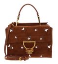 COCCINELLE Arlettis Snowdrop Handbag Suede Emb. /Gra.Leather Cognac / Cognac COCCINELLE Arlettis Snowdrop Handbag Suede Emb. /Gra.Leather Cognac / Cognac