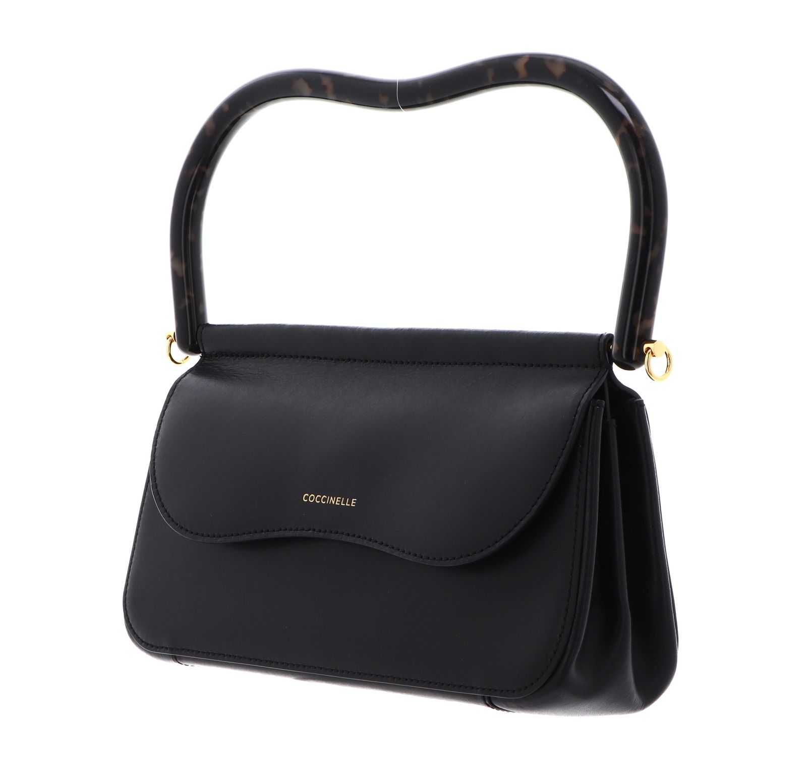 COCCINELLE Cora Handbag Calf Smooth Leather Noir COCCINELLE Cora Handbag Calf Smooth Leather Noir