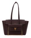 COCCINELLE Double Beat Grained Leather Handbag Berry COCCINELLE Double Beat Grained Leather Handbag Berry