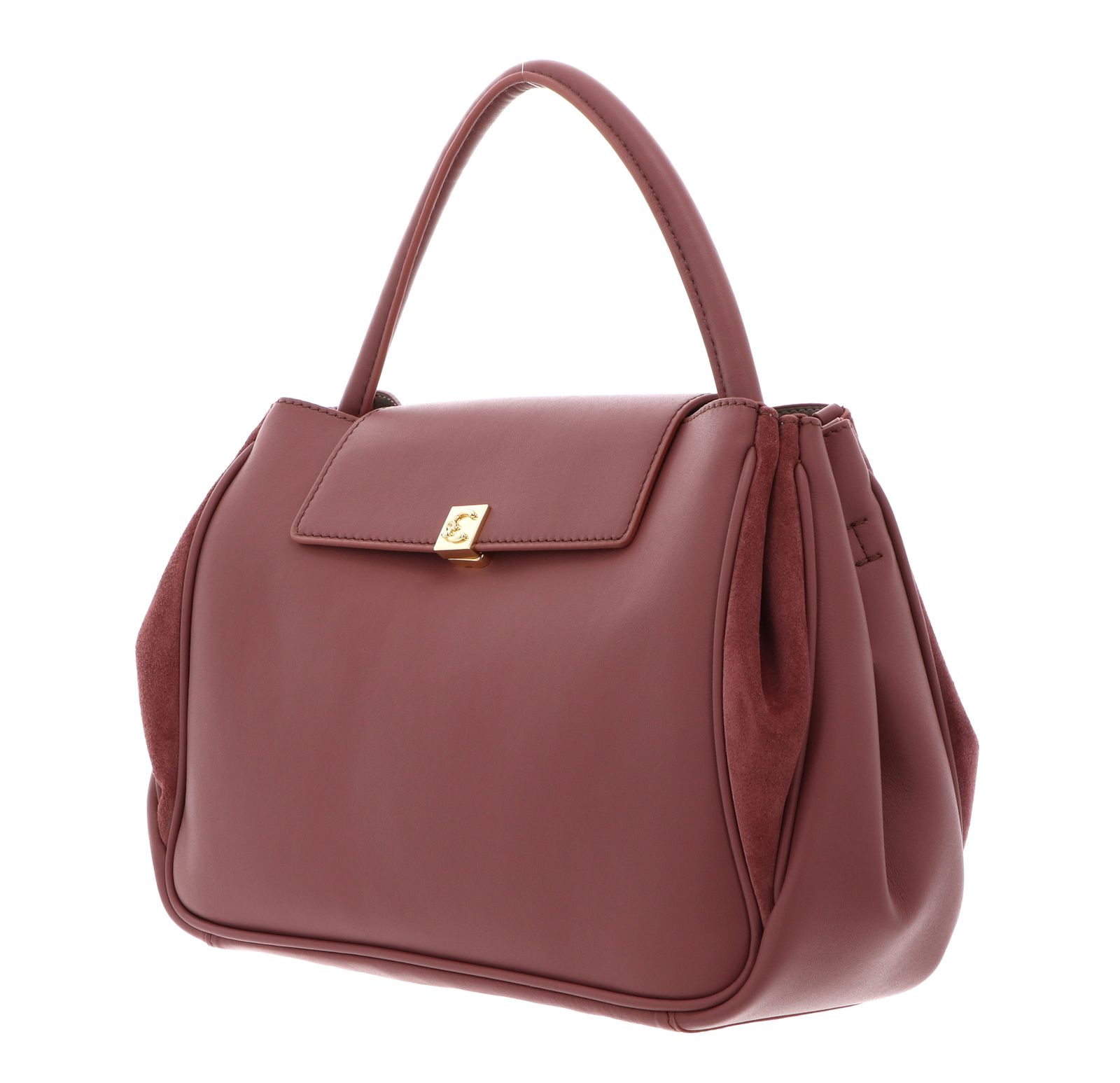 COCCINELLE Pansy Smooth Leather / Suede Leather Handbag S Wint. Rose / W. Ros COCCINELLE Pansy Smooth Leather / Suede Leather Handbag S Wint. Rose / W. Ros