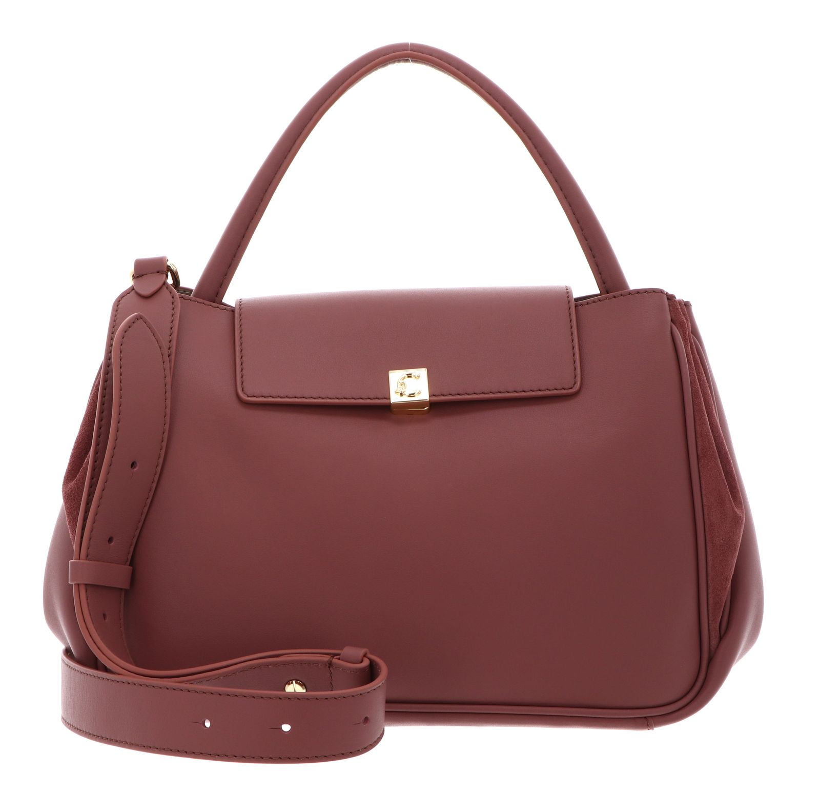COCCINELLE Pansy Smooth Leather / Suede Leather Handbag S Wint. Rose / W. Ros