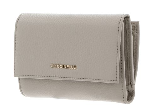 COCCINELLE Metallic Soft Wallet Grainy Leather Eucalipto