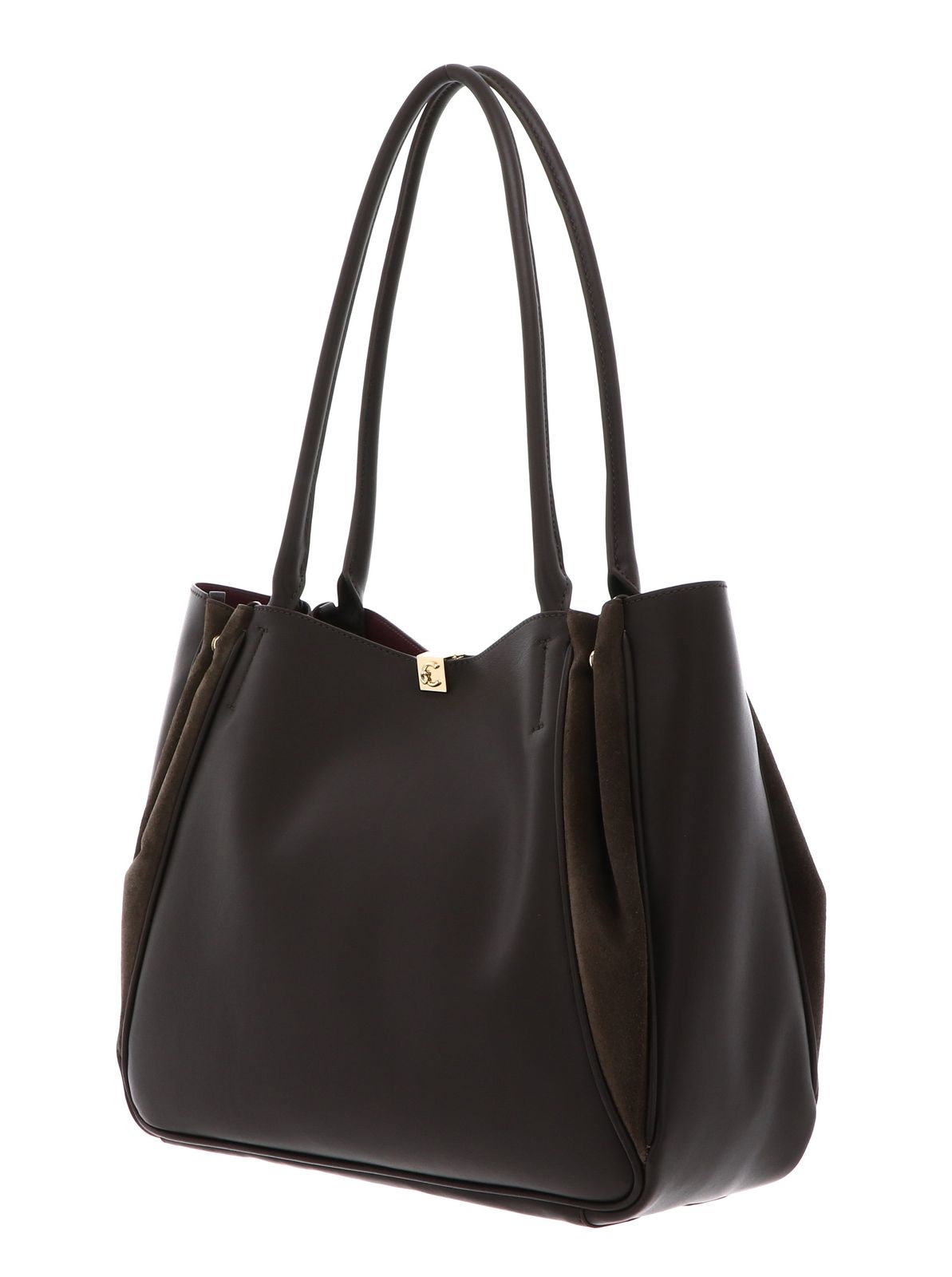 COCCINELLE Pansy Handbag Smooth Leather / Suede Leather Fango / Fango COCCINELLE Pansy Handbag Smooth Leather / Suede Leather Fango / Fango