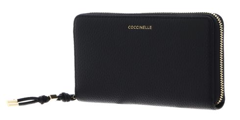 COCCINELLE Pansy Wallet Grained Leather Noir COCCINELLE Pansy Wallet Grained Leather Noir