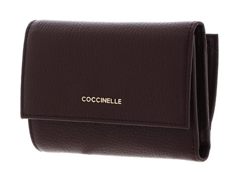 COCCINELLE Metallic Soft Wallet Grainy Leather Berry