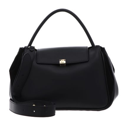 COCCINELLE Pansy Smooth Leather / Suede Leather Handbag S Noir / Noir COCCINELLE Pansy Smooth Leather / Suede Leather Handbag S Noir / Noir