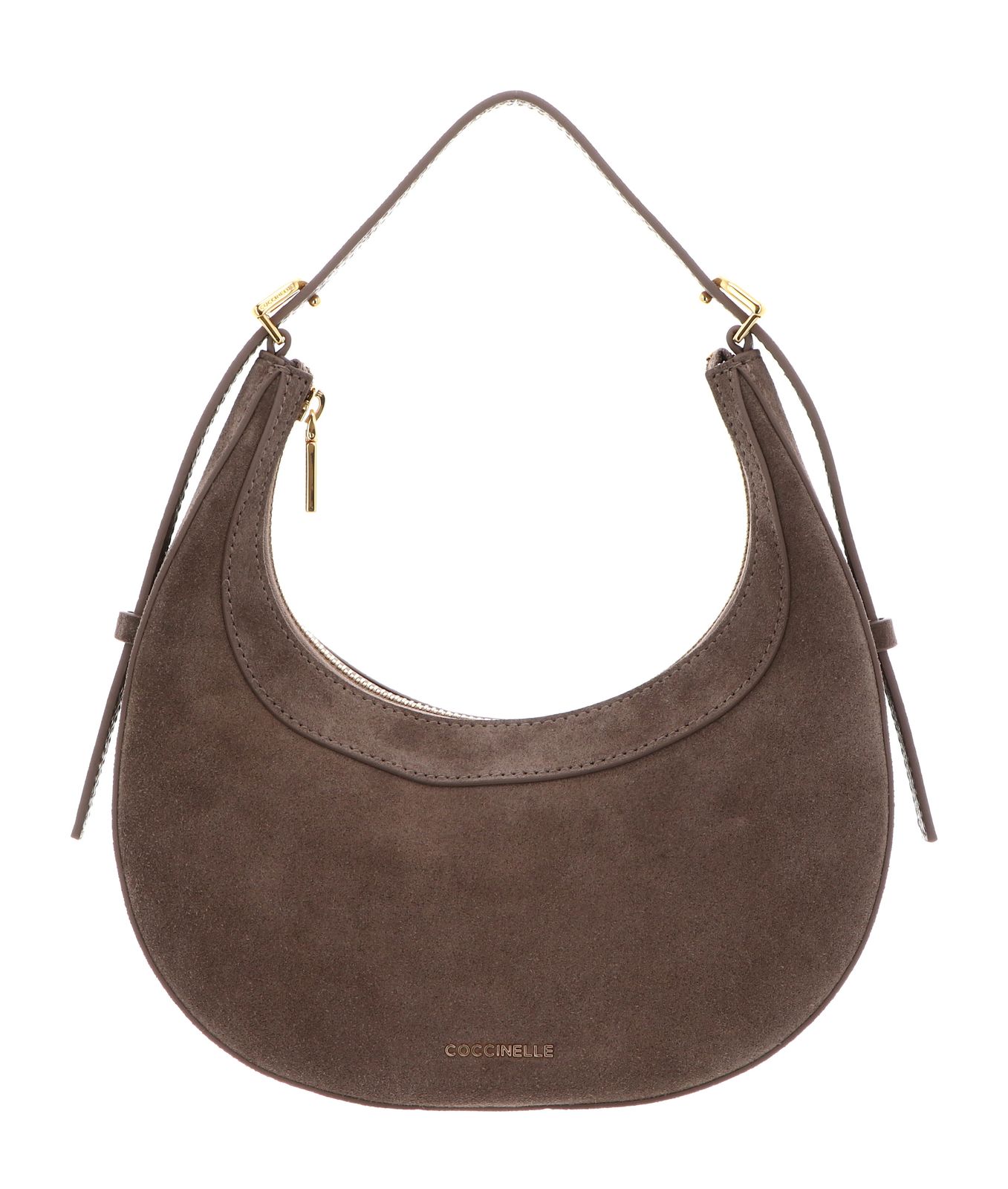 COCCINELLE Whisper Mini Bag Suede Leather / Grained Leather Warm Taupe COCCINELLE Whisper Mini Bag Suede Leather / Grained Leather Warm Taupe