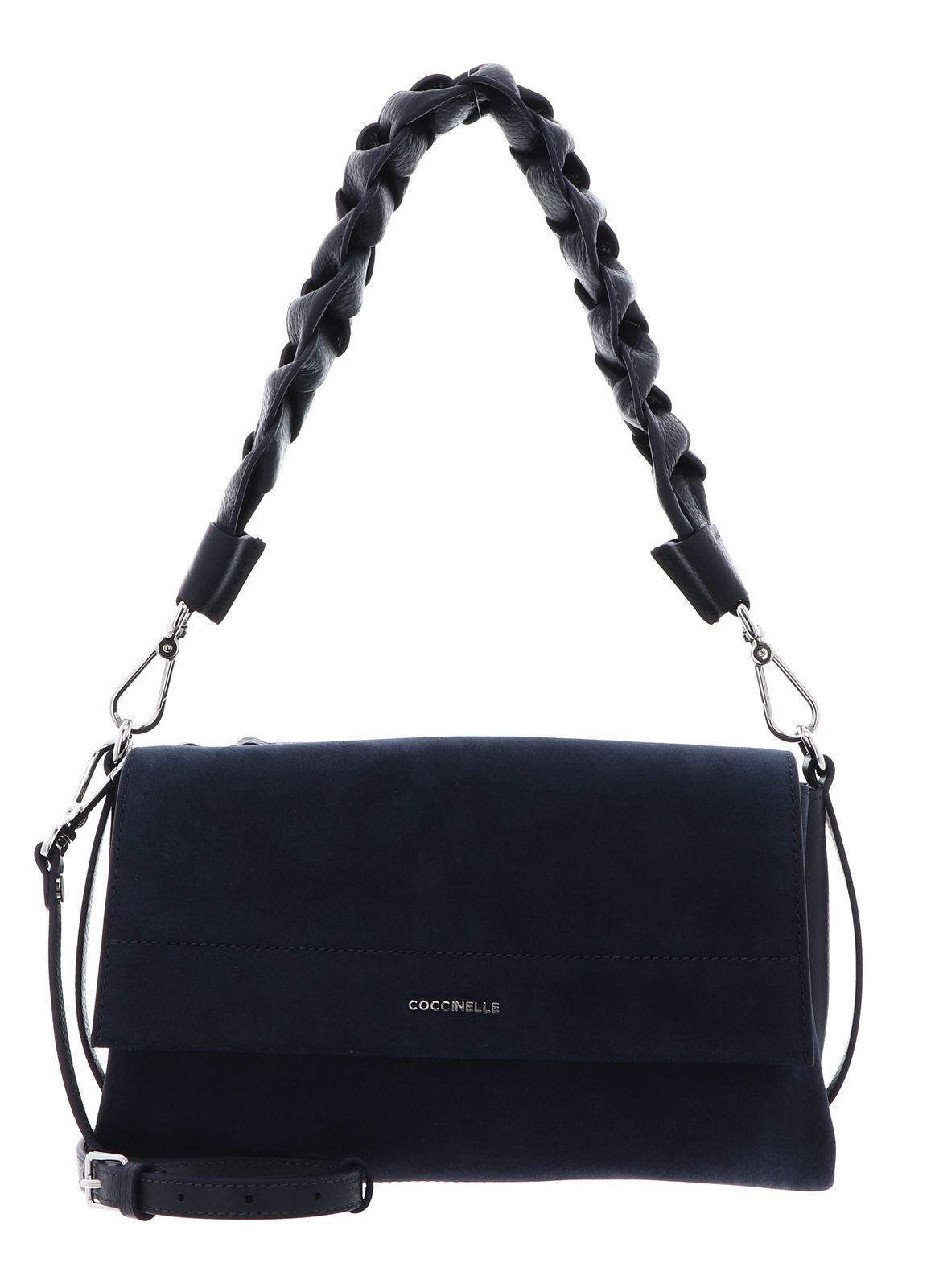 COCCINELLE Boheme Shoulder Bag Suede Leather / Grained Lea. Midn. Bl / Midn. Bl