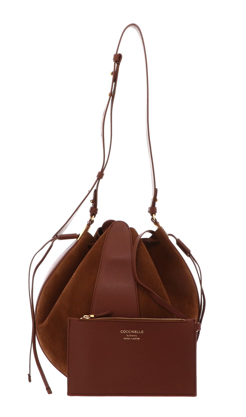 COCCINELLE Boom Handbag Grained Leather / Suede Leather Cognac / Cognac