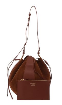 COCCINELLE Boom Handbag Grained Leather / Suede Leather Cognac / Cognac COCCINELLE Boom Handbag Grained Leather / Suede Leather Cognac / Cognac