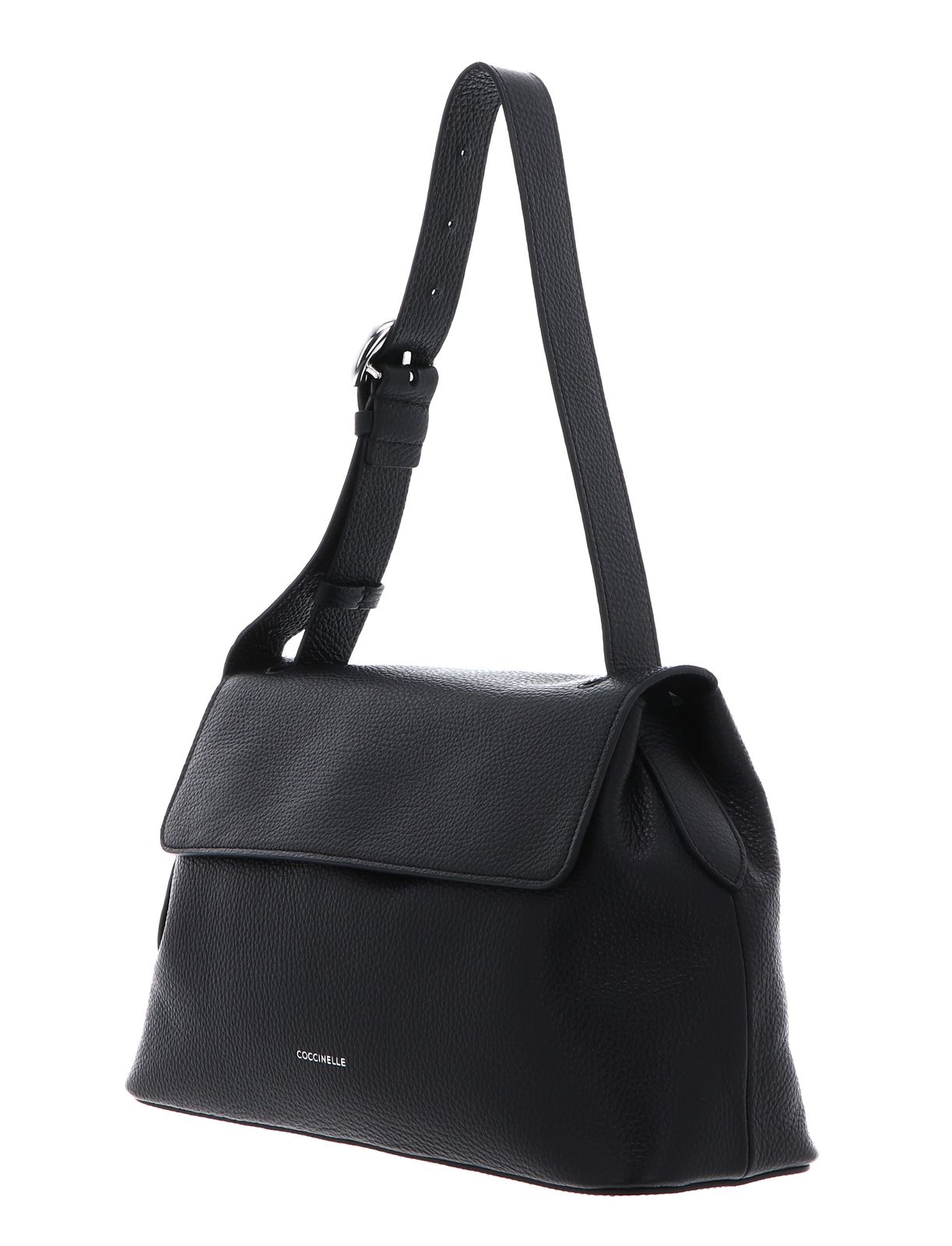 COCCINELLE Fern Shoulder Bag Grained Leather Noir COCCINELLE Fern Shoulder Bag Grained Leather Noir