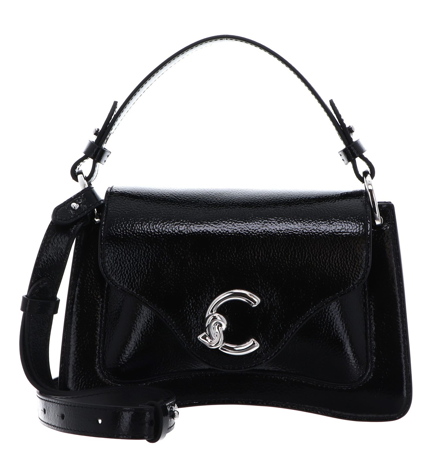 COCCINELLE C-Me Glazed Handbag Glazed Le. / Calf Smooth Le. Noir / Noir