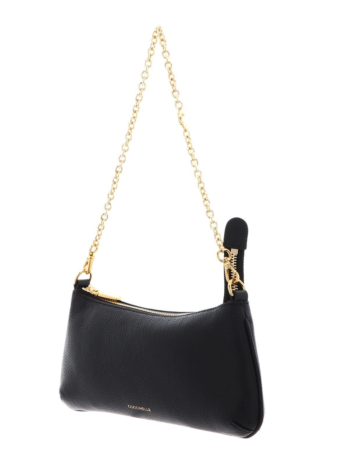 COCCINELLE C-Me Chain Mini Bag Grained Leather Noir COCCINELLE C-Me Chain Mini Bag Grained Leather Noir