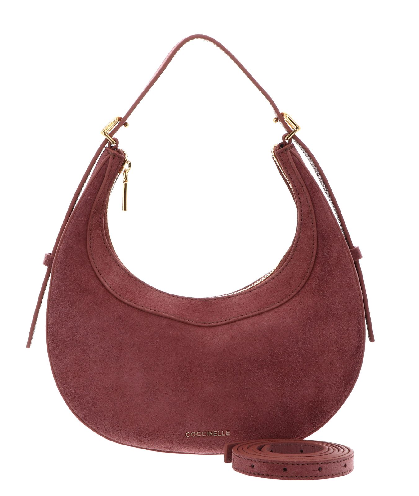 COCCINELLE Whisper Mini Bag Suede Leather / Grained Leather Winter Rose