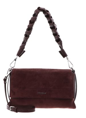 COCCINELLE Boheme Shoulder Bag Suede Leather / Grained Lea. Berry / Berry