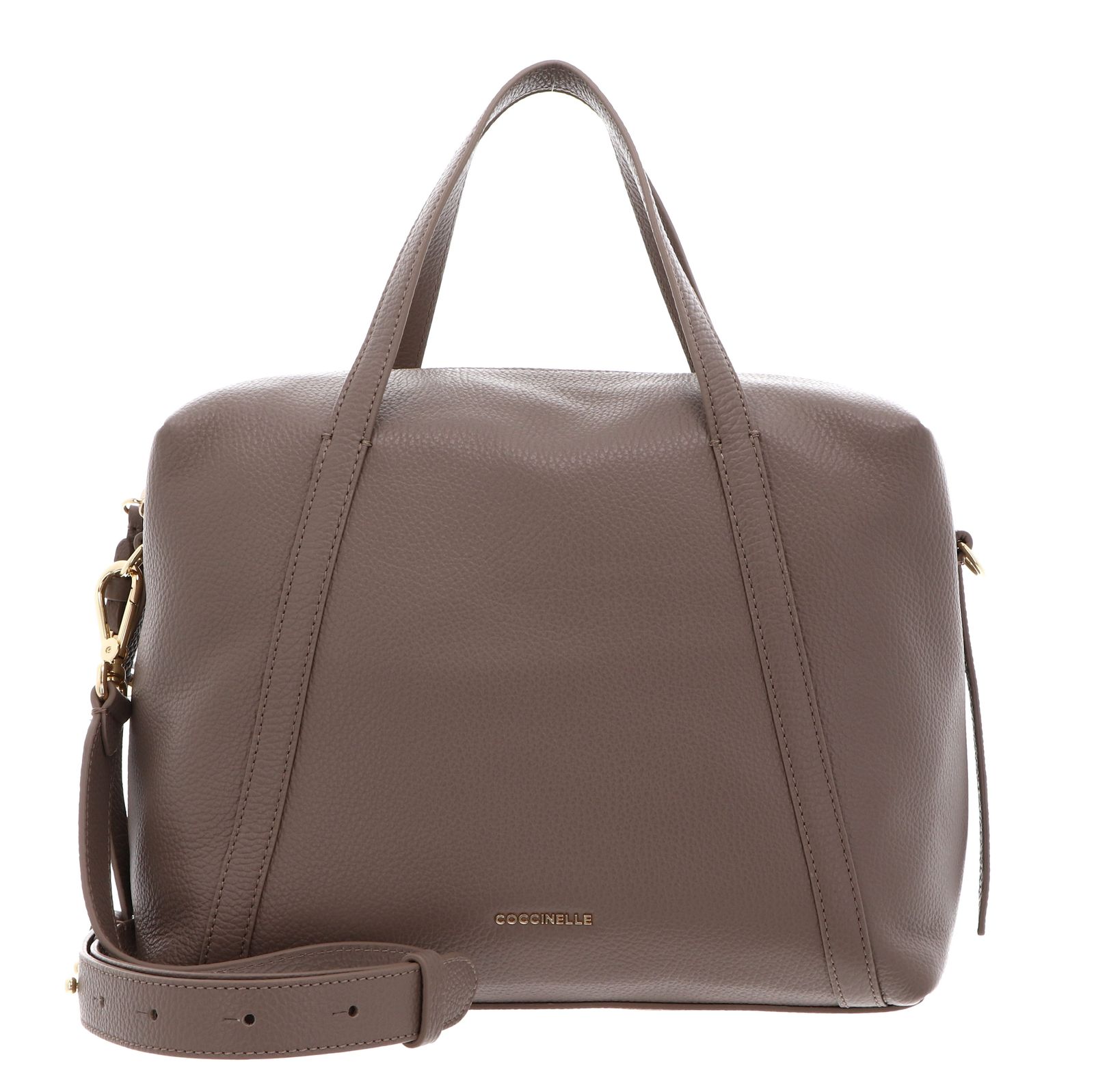 COCCINELLE Nory Grained Leather Handbag Warm Taupe