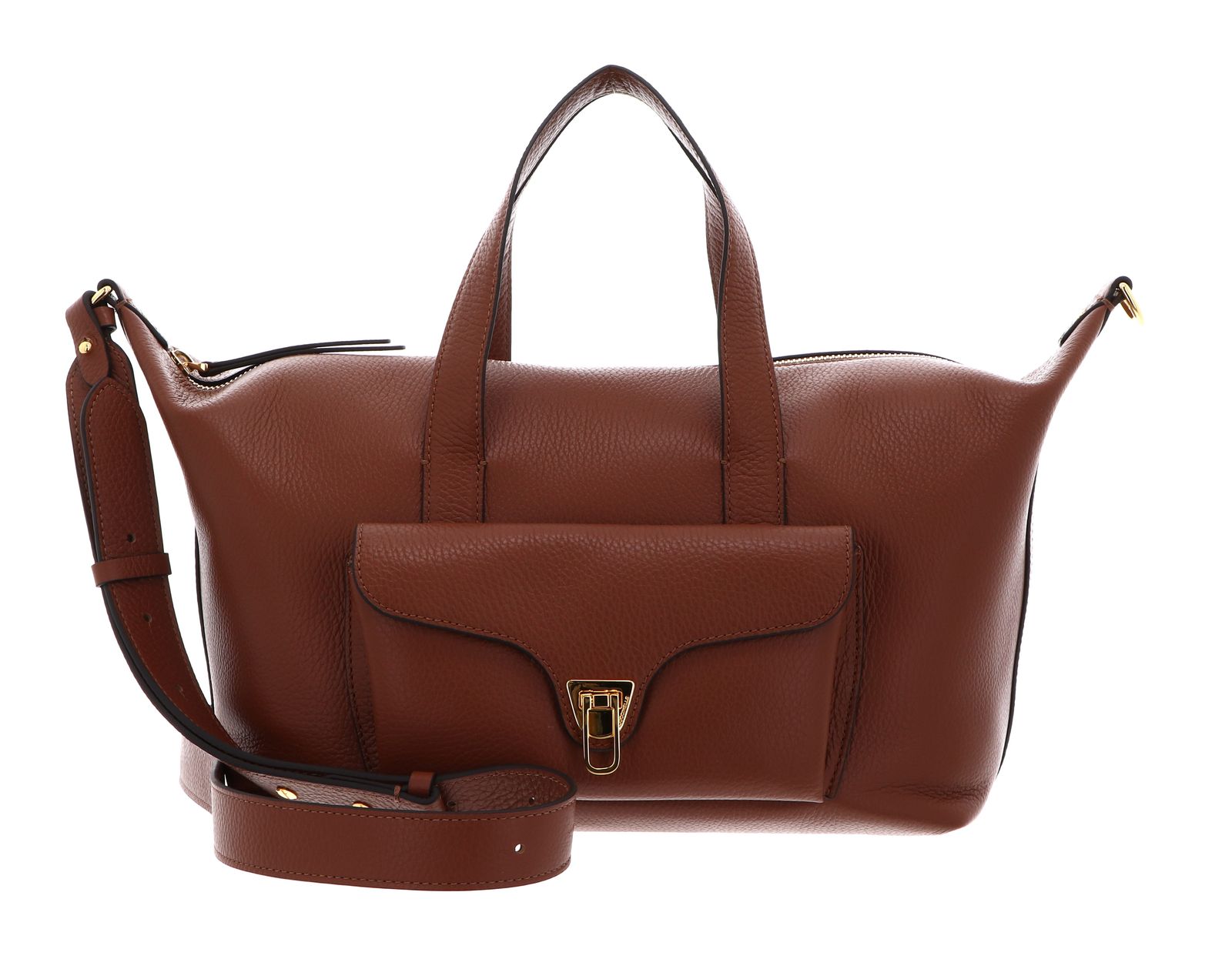 COCCINELLE Beat Generatio Handbag Grained Leather Cognac