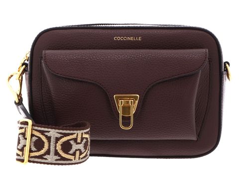 COCCINELLE Beat Soft Ribb Crossbody Bag Grained Leather Berry COCCINELLE Beat Soft Ribb Crossbody Bag Grained Leather Berry