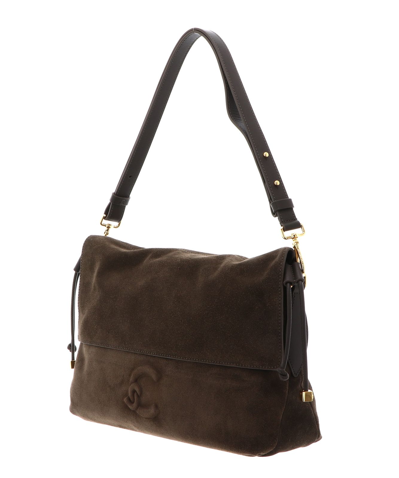 COCCINELLE Lidia Handbag Suede Leather / Smooth Leather Fango / Fango COCCINELLE Lidia Handbag Suede Leather / Smooth Leather Fango / Fango