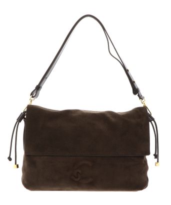 COCCINELLE Lidia Handbag Suede Leather / Smooth Leather Fango / Fango