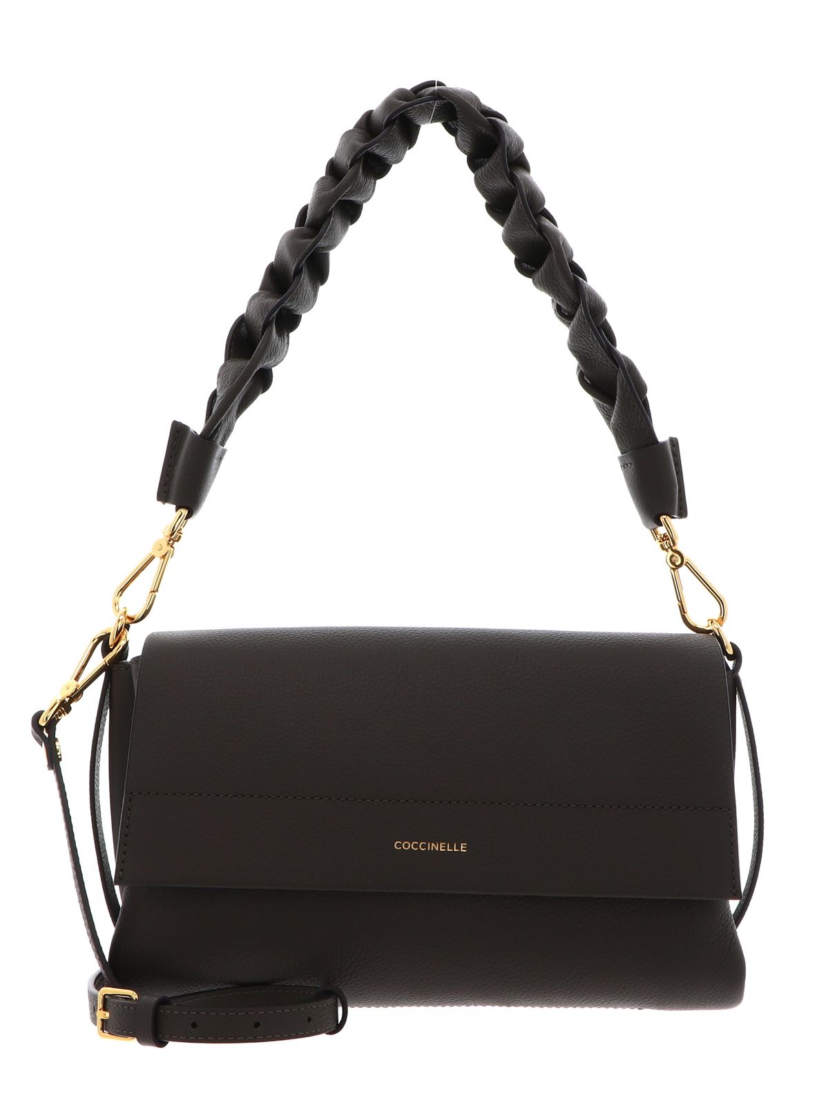 COCCINELLE Boheme Grana Double Shoulder Bag Fango / Honey