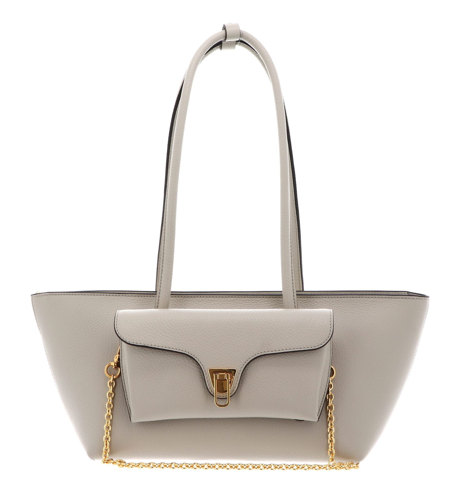 COCCINELLE Double Beat Grained Leather Handbag Eucalipto