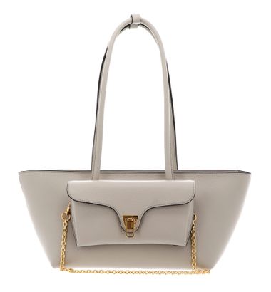 COCCINELLE Double Beat Grained Leather Handbag Eucalipto COCCINELLE Double Beat Grained Leather Handbag Eucalipto