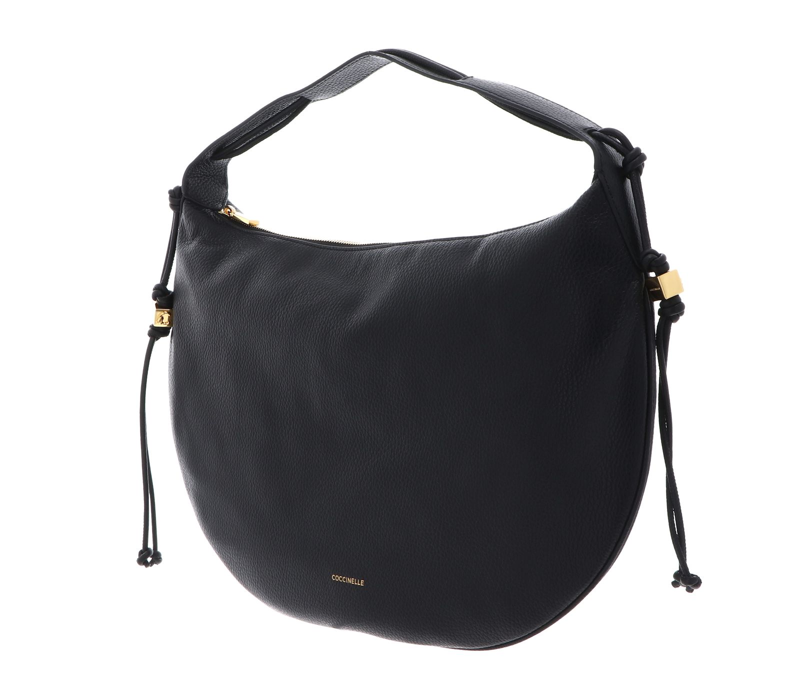 COCCINELLE Thess Shoulder Bag Grained Leather Noir COCCINELLE Thess Shoulder Bag Grained Leather Noir