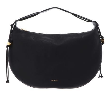 COCCINELLE Thess Shoulder Bag Grained Leather Noir COCCINELLE Thess Shoulder Bag Grained Leather Noir