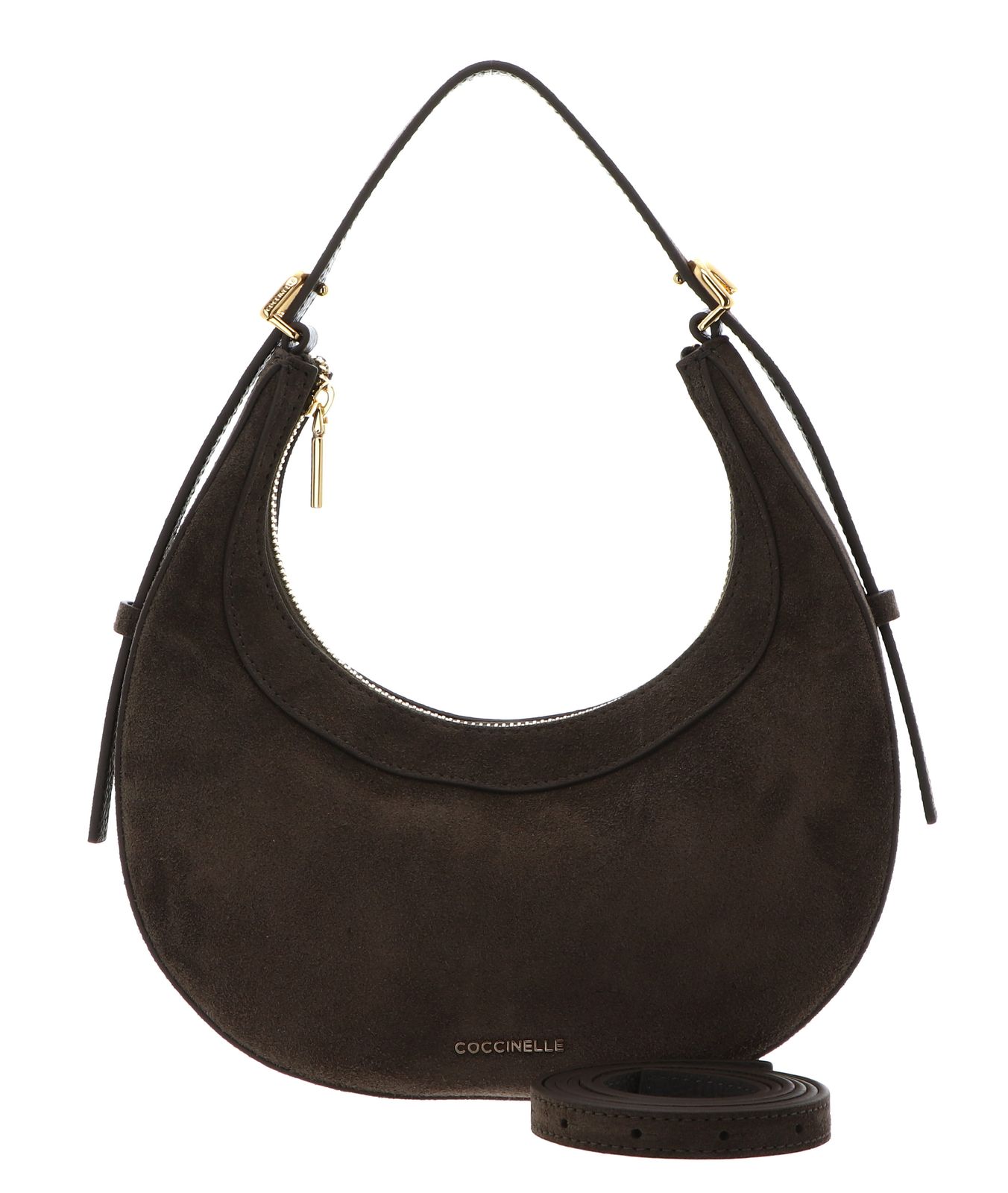 COCCINELLE Whisper Mini Bag Suede Leather / Grained Leather Fango
