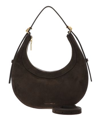 COCCINELLE Whisper Mini Bag Suede Leather / Grained Leather Fango COCCINELLE Whisper Mini Bag Suede Leather / Grained Leather Fango