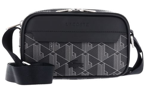 LACOSTE The Blend Reporter Bag Monogram Noir Gris LACOSTE The Blend Reporter Bag Monogram Noir Gris