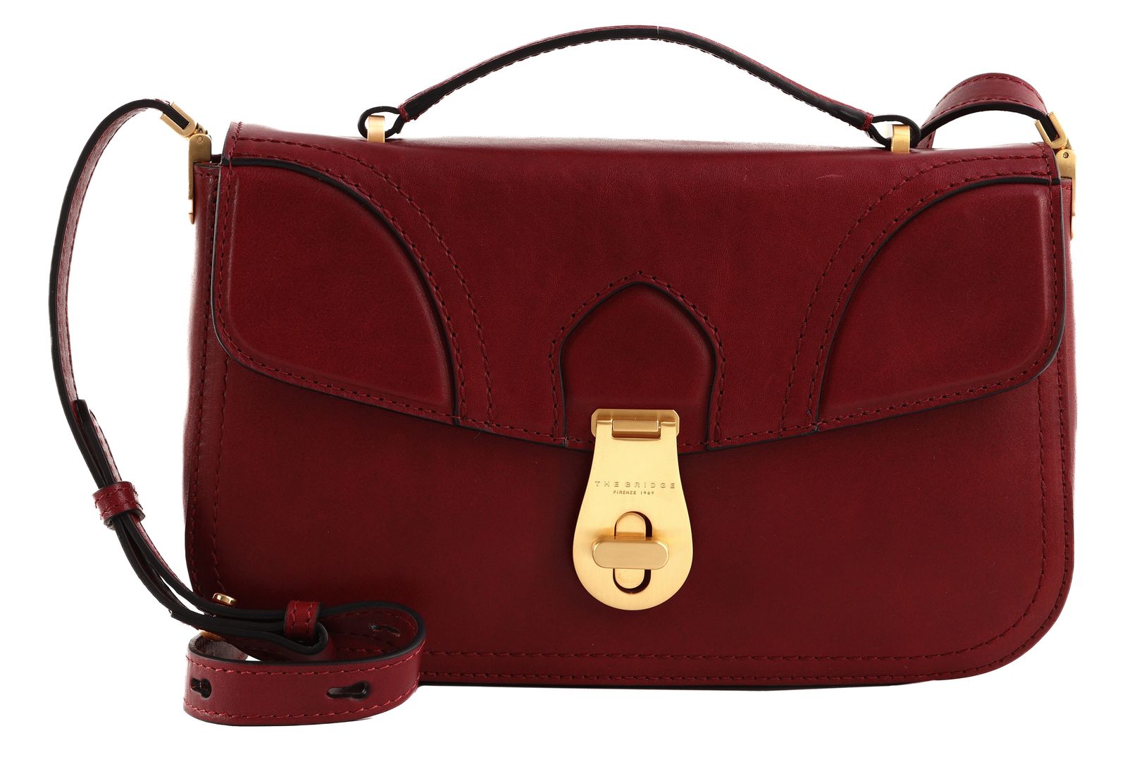 THE BRIDGE Mia Top Handle Bag Wine Red / Oro