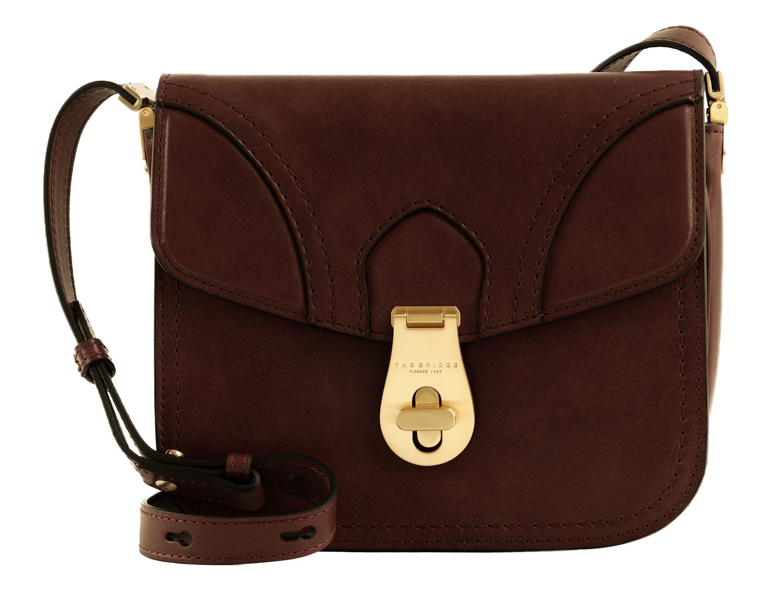 THE BRIDGE Mia Crossbody Bag Moka with Gold
