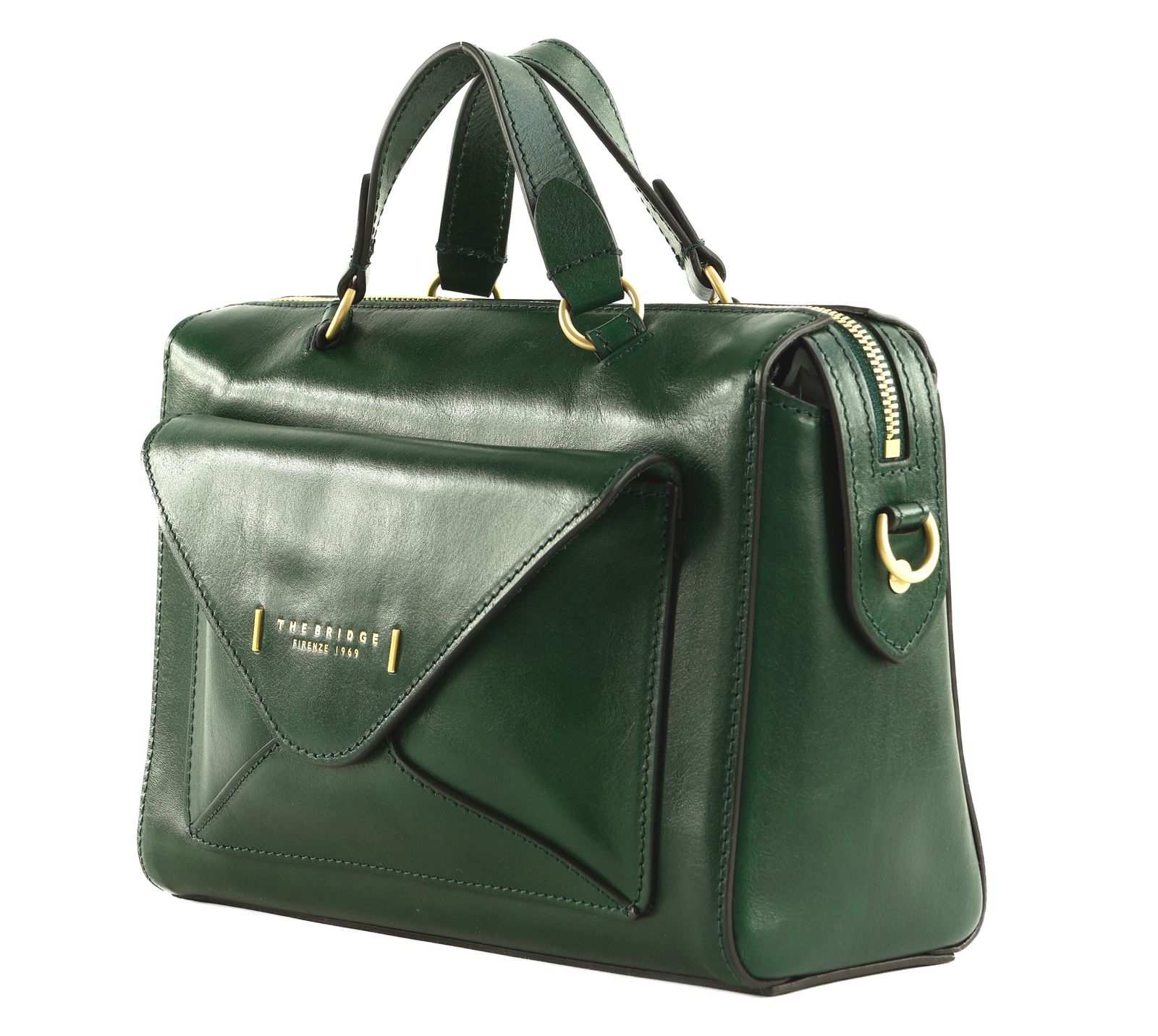 THE BRIDGE Frida Boston Bag Pino / Oro THE BRIDGE Frida Boston Bag Pino / Oro
