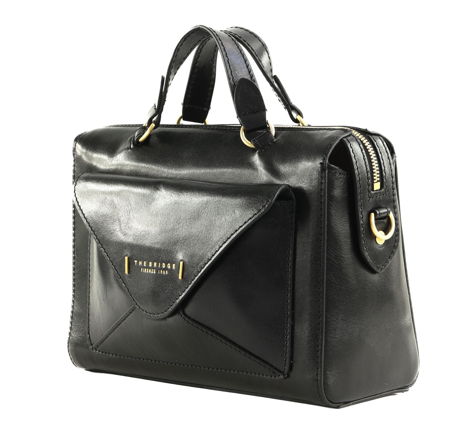THE BRIDGE Frida Boston Bag Nero ORO THE BRIDGE Frida Boston Bag Nero ORO
